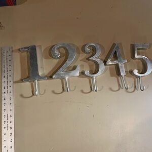 Numbers 1-5 coat hooks